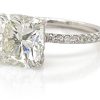 Cushion-Cut Engagement Ring with Delicate Diamond Band Custom Engagement Rings 5