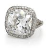 Cushion-Cut Engagement Ring with Diamond Split Shank Custom Engagement Rings 4