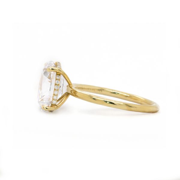 Delicate Yellow Gold Oval Engagement Ring Custom Engagement Rings 2