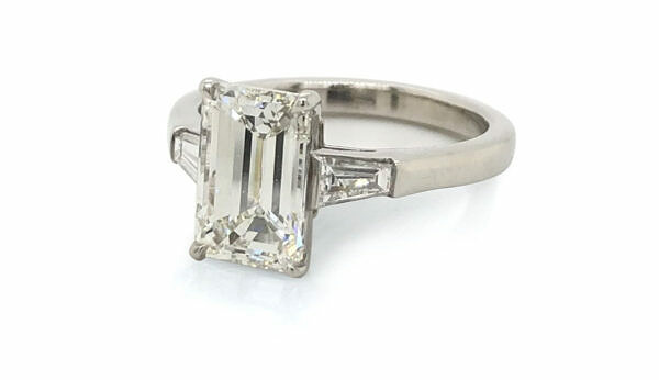 Emerald-Cut Diamond Ring with Tapered Baguettes Engagement Rings