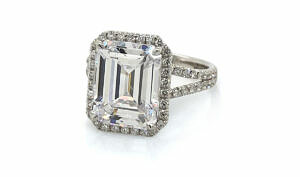 Emerald-Cut Engagement Ring with Split Shank Engagement Rings