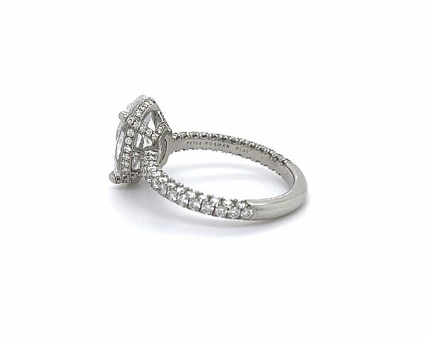 Oval Three-sided Diamond Band Engagement Rings 2