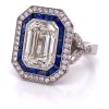 Antique Emerald-Cut Ring with Sapphires Custom Engagement Rings 4