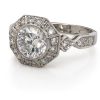 Low-Set Octagonal Diamond Ring Custom Engagement Rings 5