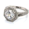 Octagonal Halo Diamond Ring Custom Engagement Rings 4