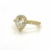 Yellow Gold Pear Engagement Ring Natural Mined Diamond Engagement Rings 4