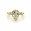 Yellow Gold Pear Engagement Ring Natural Mined Diamond Engagement Rings 5