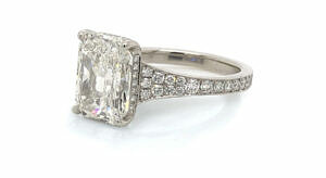 Radiant-Cut Engagement Ring with Tapered Pave Band Engagement Rings
