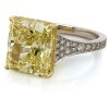Radiant-Cut Fancy Yellow Diamond Engagement Ring Custom Engagement Rings 4