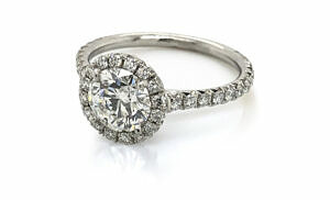 Round Diamond Ring with Micro Halo Engagement Rings
