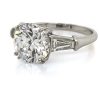 Round Diamond Ring with Tapered Baguette Side Stones Custom Engagement Rings 4