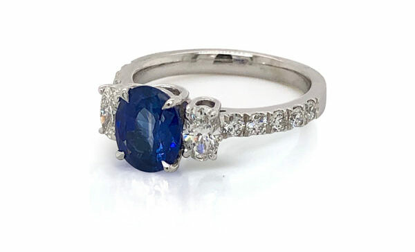 Sapphire and Diamond Engagement Ring Engagement Rings