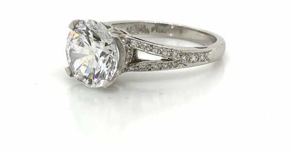 Split Shank Round Diamond Ring Engagement Rings