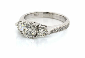 Three Stone Round Diamond Ring Engagement Rings