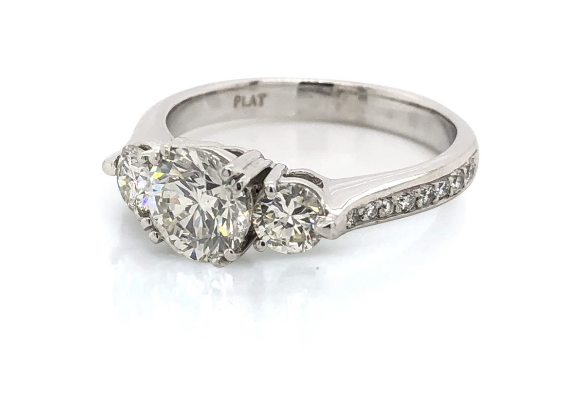 Three Stone Round Diamond Ring Los Angeles | Peter Norman