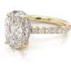 Yellow Gold Oval Ring with Diamond Details Custom Engagement Rings 4