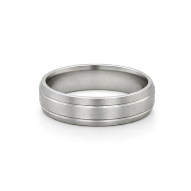 Satin Finish With Polished Rails Men's Wedding Bands