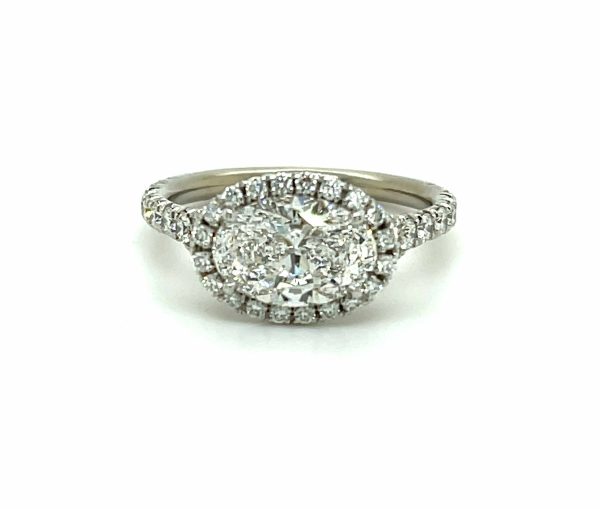 East-West Oval Ring with Halo Custom Engagement Rings 3