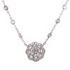Platinum Diamond Necklace with a Pave Flower Design Custom Fine Necklaces 5