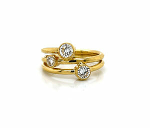 Yellow Gold Diamond Wrap Ring Fine Gemstone Rings