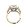 Two-Tone Cushion-Cut Diamond Ring with Halo Unique Rings 7