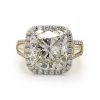 Two-Tone Cushion-Cut Diamond Ring with Halo Unique Rings 6