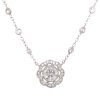 Platinum Diamond Necklace with a Pave Flower Design Custom Fine Necklaces 4