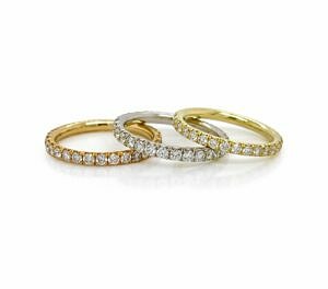 Diamond Eternity Bands in Rose, White, and Yellow Gold Women's Wedding Bands