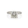 Cushion-Cut Engagement Ring with Delicate Diamond Band Custom Engagement Rings 6