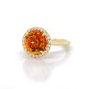 Spessartite Garnet Ring with Diamond Details Fine Colored Gemstone Rings 5