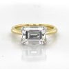 East-West Emerald-Cut Ring with Scalloped Gallery Custom Engagement Rings 7