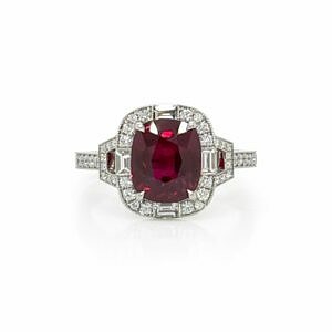 Ruby Ring with Diamond Buckles Fine Gemstone Rings 2