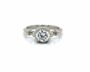 Antique Style Round Engagement Ring Engagement Rings 2