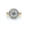 Two-Tone Round Diamond Engagement Ring in an Octagonal Setting Custom Engagement Rings 5