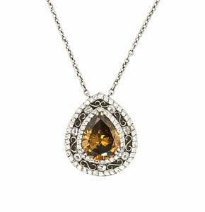 Pear-Shaped Cognac Diamond Necklace Necklaces