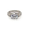Round and Marquise Diamond Engagement Ring with a Wide Pave Band Custom Engagement Rings 5