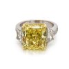 Intense Fancy Yellow Radiant Diamond Ring Custom Engagement Rings 6