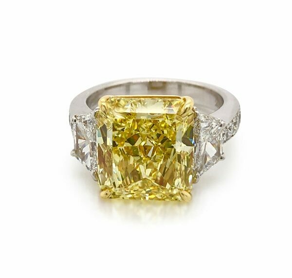 Intense Fancy Yellow Radiant Diamond Ring Engagement Rings 2