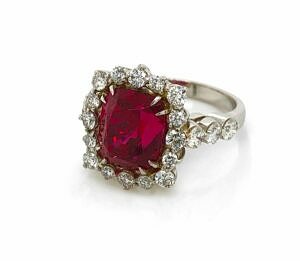 Red Spinel Ring with Diamonds Fine Gemstone Rings