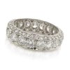 Platinum Eternity Band Bead-Set with Round Brilliant-Cut Diamonds Custom Wedding Bands 4