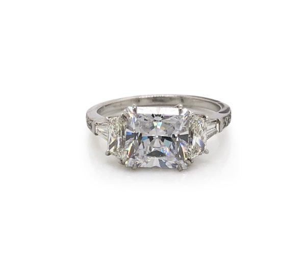 Princess-Cut and Trapezoid Ring Custom Engagement Rings 3