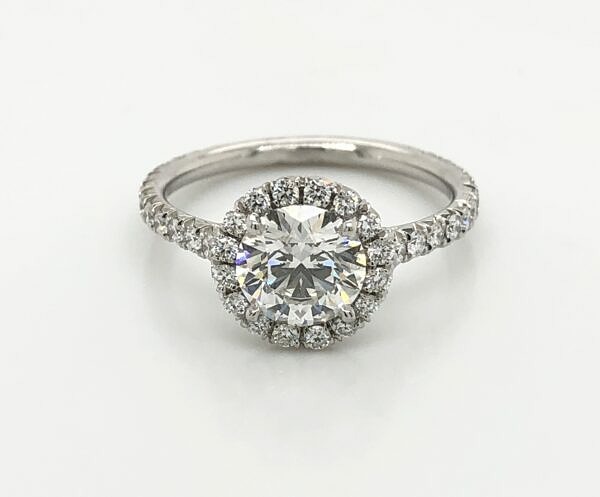 Round Diamond Ring with Micro Halo Engagement Rings 2