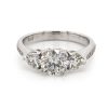 Three Stone Round Diamond Ring Custom Engagement Rings 5