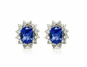 Sapphire and Diamond Studs Style 2 Earrings