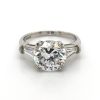 Round Diamond Ring with Tapered Baguette Side Stones Custom Engagement Rings 5