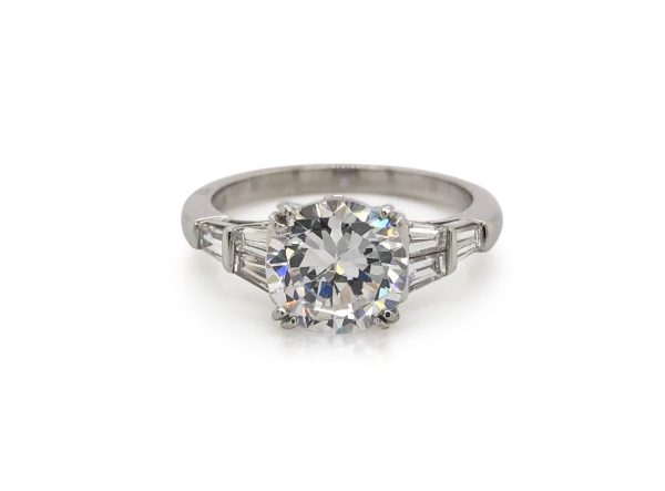 Round Ring with Tapered Baguettes Custom Engagement Rings 3