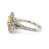 Fancy Yellow Cushion Diamond Double Halo Ring Natural Mined Diamond Engagement Rings 7