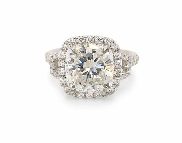 Cushion-Cut Engagement Ring with Diamond Buckles Engagement Rings 2