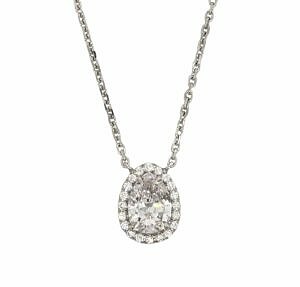 Pear-Shaped Diamond Necklace with Halo Necklaces
