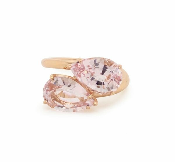 Rose Gold Pear Morganite Ring Fine Gemstone Rings 2